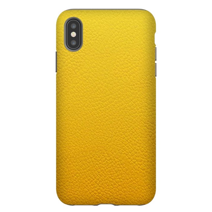 iPhone Xs Max StrongFit Yellow Leather by JohnnyVillas