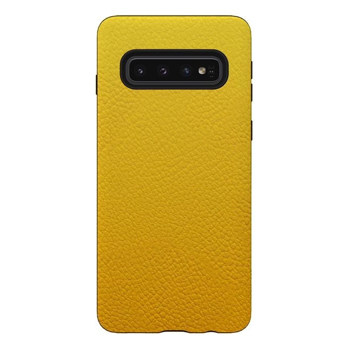 Galaxy S10 StrongFit Yellow Leather by JohnnyVillas