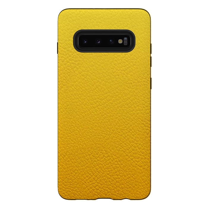 Galaxy S10 plus StrongFit Yellow Leather by JohnnyVillas