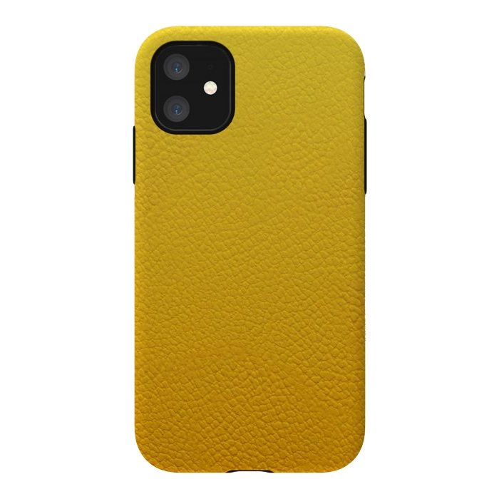 iPhone 11 StrongFit Yellow Leather by JohnnyVillas