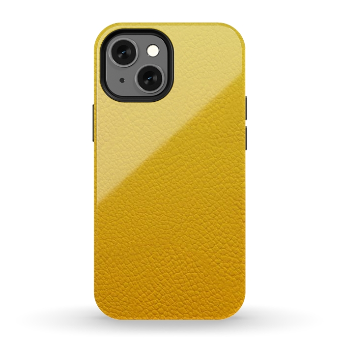 iPhone 12 mini StrongFit Yellow Leather by JohnnyVillas