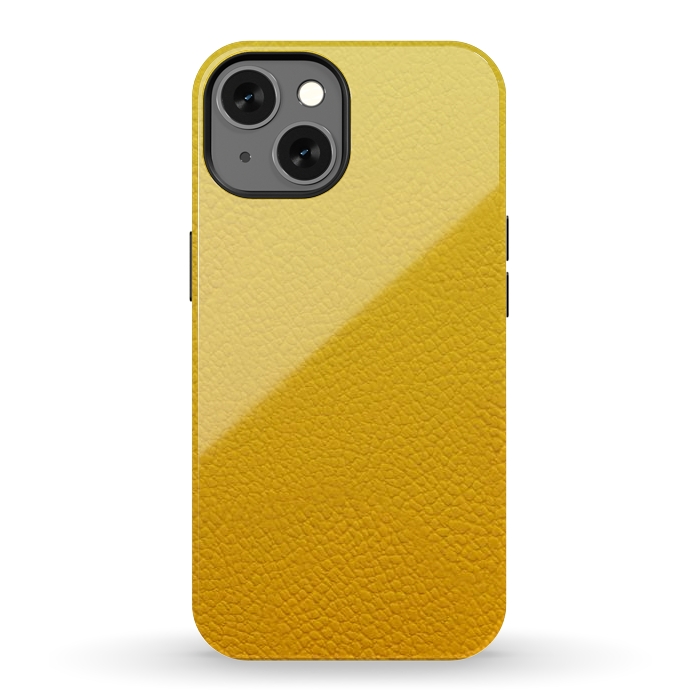 iPhone 13 StrongFit Yellow Leather by JohnnyVillas