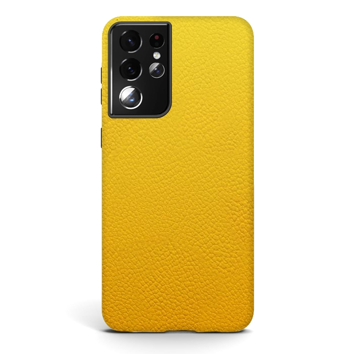 Galaxy S21 ultra StrongFit Yellow Leather by JohnnyVillas