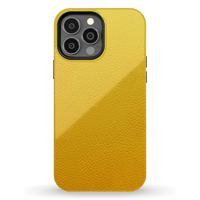 iPhone 13 Pro Max StrongFit Yellow Leather by JohnnyVillas