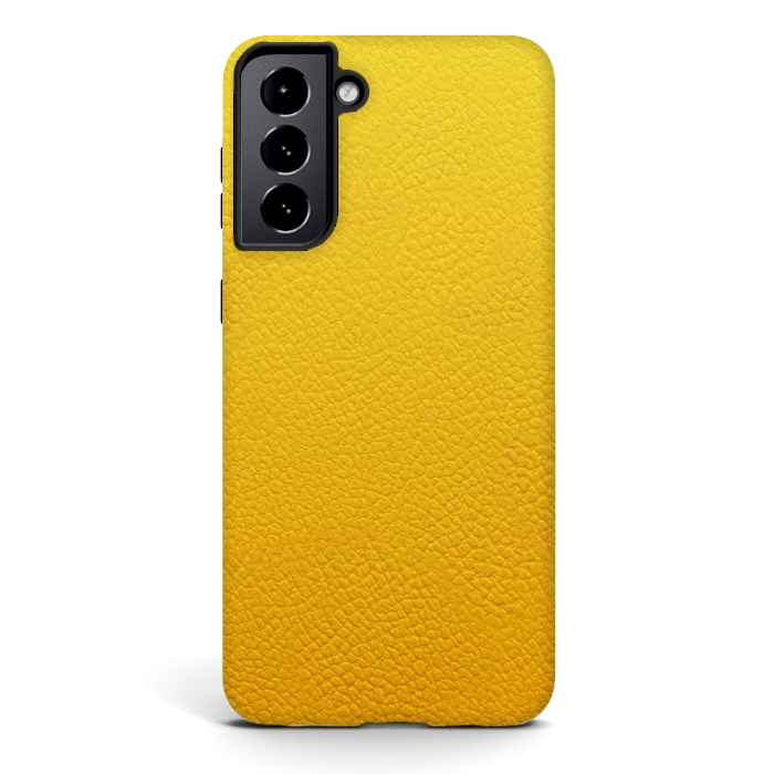 Galaxy S21 StrongFit Yellow Leather by JohnnyVillas