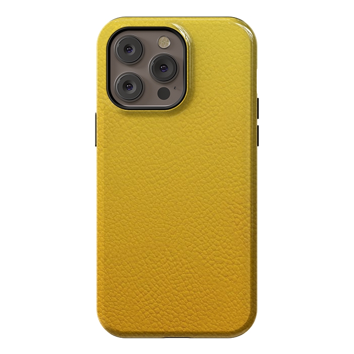 iPhone 14 Pro max StrongFit Yellow Leather by JohnnyVillas