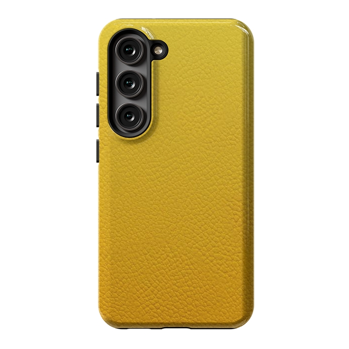 Galaxy S23 StrongFit Yellow Leather by JohnnyVillas