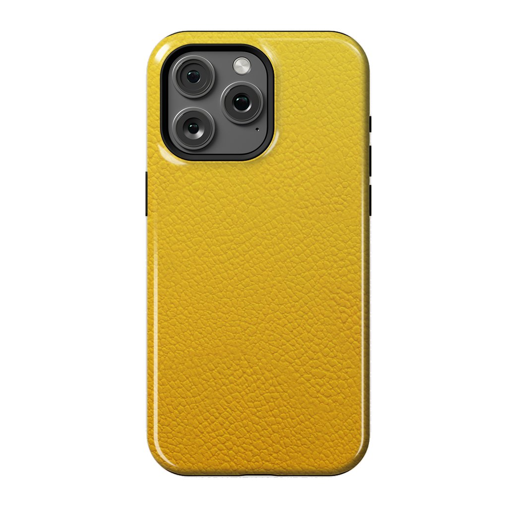 iPhone 15 Pro Max StrongFit Yellow Leather by JohnnyVillas