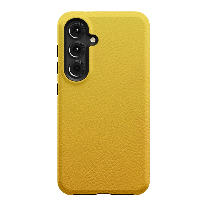 Galaxy S24 StrongFit Yellow Leather by JohnnyVillas