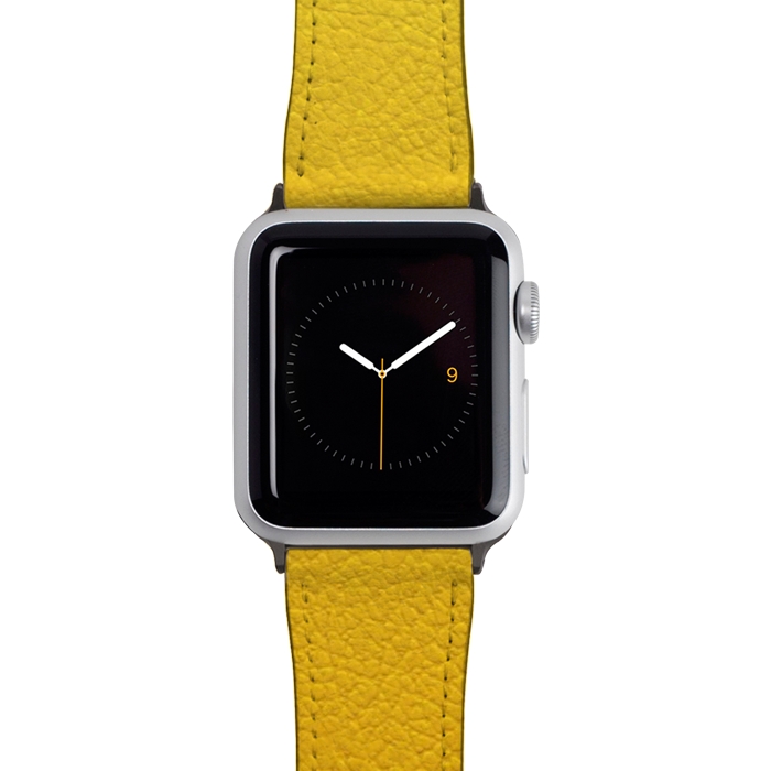 Watch 42mm / 44mm Strap PU leather Yellow Leather by JohnnyVillas