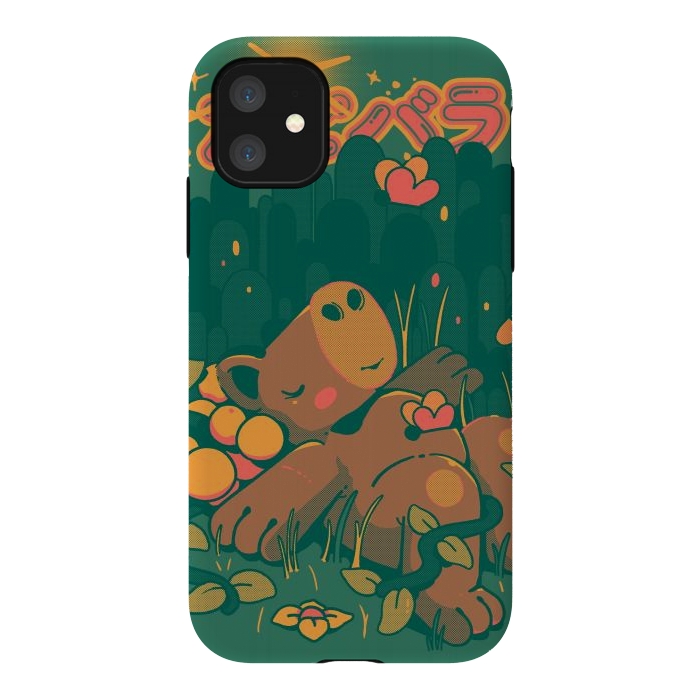 iPhone 11 StrongFit Nature Capybara Vibes by Ilustrata