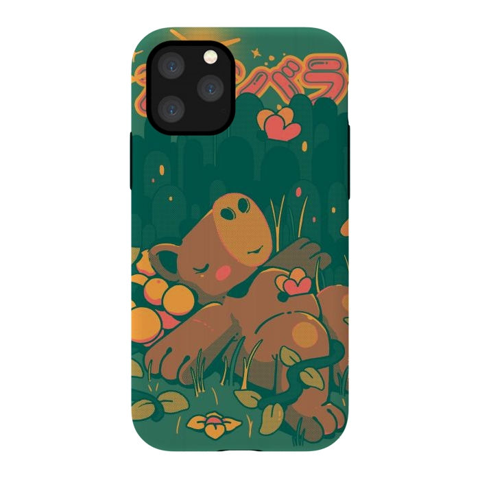 iPhone 11 Pro StrongFit Nature Capybara Vibes by Ilustrata