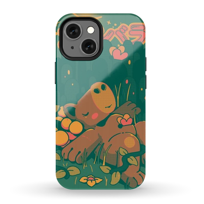 iPhone 12 mini StrongFit Nature Capybara Vibes by Ilustrata