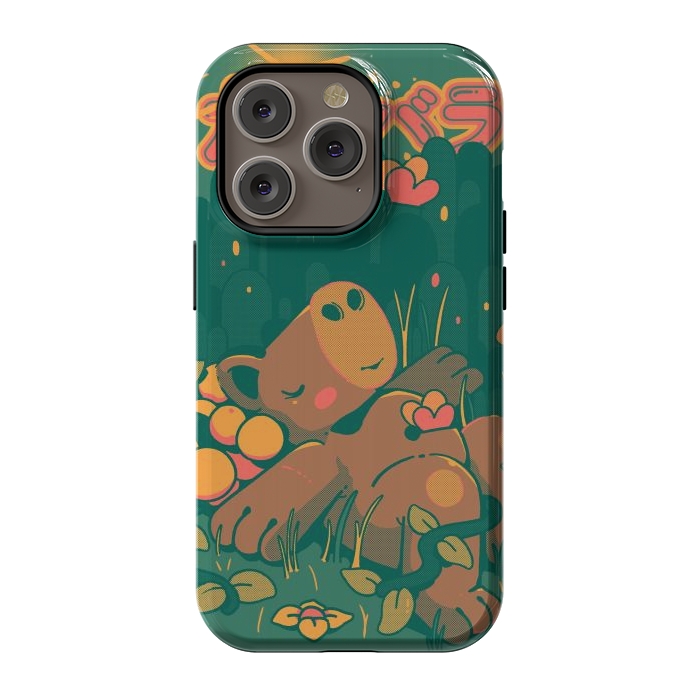 iPhone 14 Pro StrongFit Nature Capybara Vibes by Ilustrata