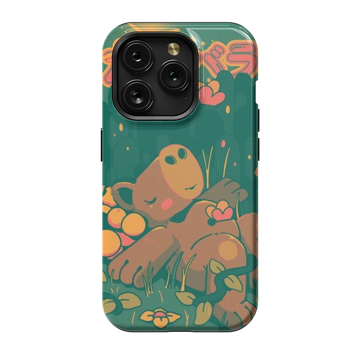 iPhone 15 Pro StrongFit Nature Capybara Vibes by Ilustrata