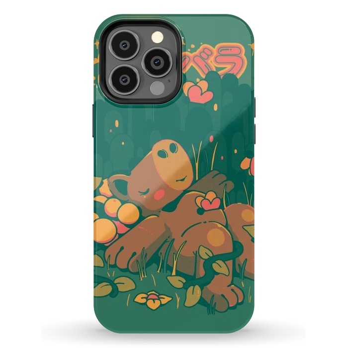 iPhone 13 Pro Max StrongFit Nature Capybara Vibes by Ilustrata