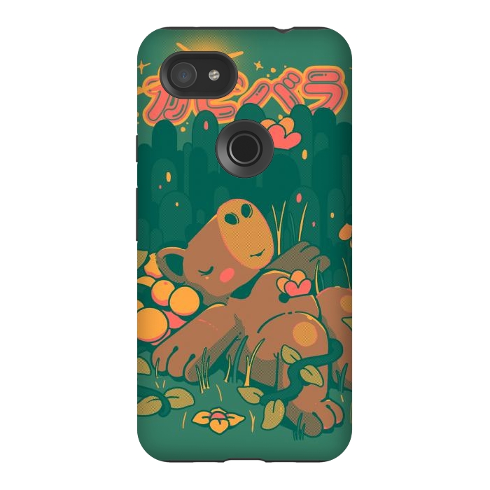 Pixel 3AXL StrongFit Nature Capybara Vibes by Ilustrata