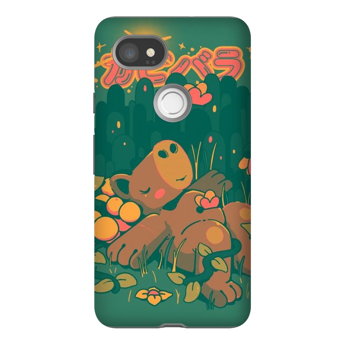 Pixel 2XL StrongFit Nature Capybara Vibes by Ilustrata