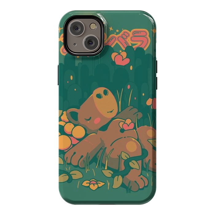 iPhone 14 Plus StrongFit Nature Capybara Vibes by Ilustrata