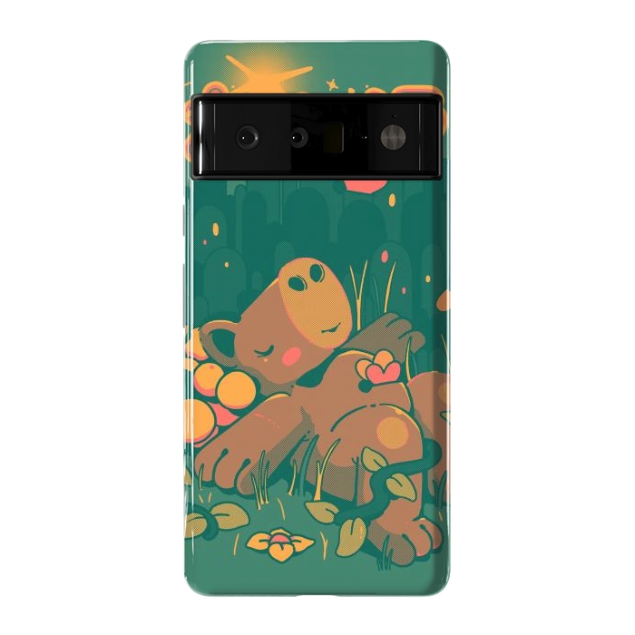Pixel 6 Pro StrongFit Nature Capybara Vibes by Ilustrata