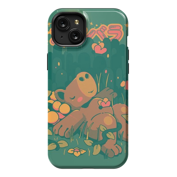 iPhone 15 Plus StrongFit Nature Capybara Vibes by Ilustrata