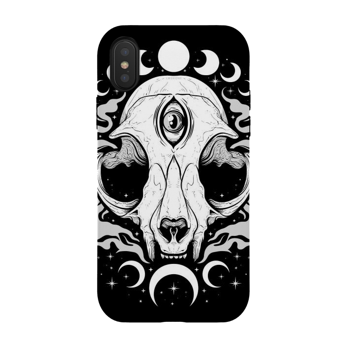 iPhone Xs / X StrongFit Occult Moon Cat by LM2Kone