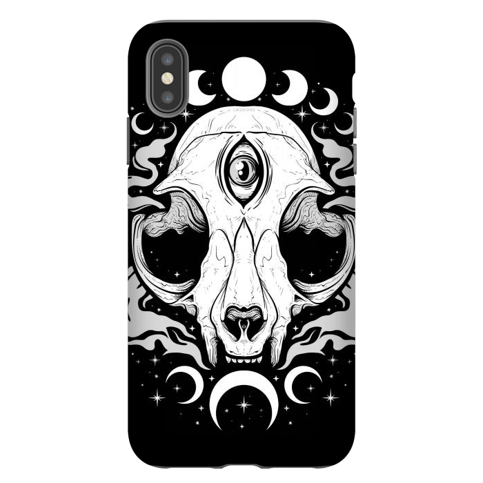 iPhone Xs Max StrongFit Occult Moon Cat by LM2Kone