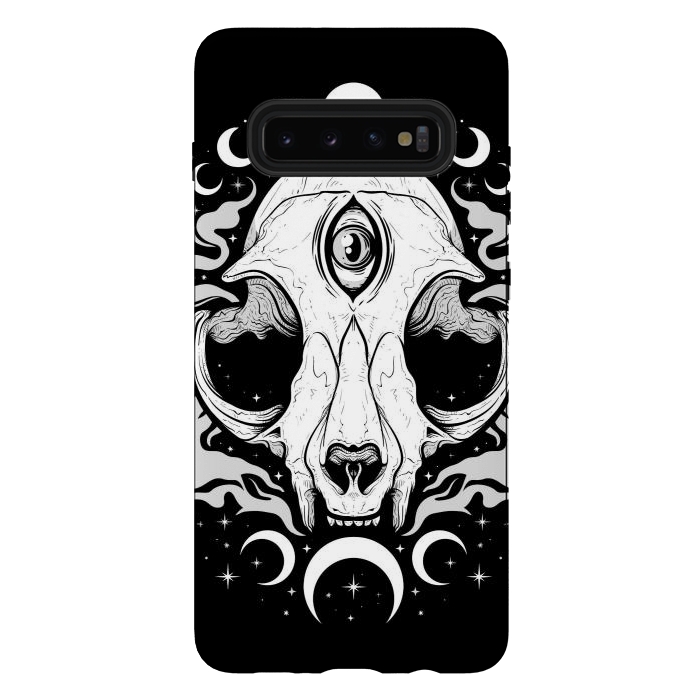 Galaxy S10 plus StrongFit Occult Moon Cat by LM2Kone