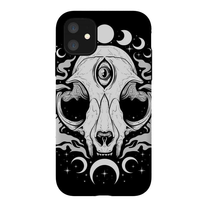 iPhone 11 StrongFit Occult Moon Cat by LM2Kone