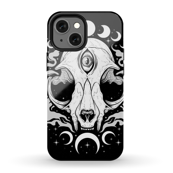 iPhone 12 mini StrongFit Occult Moon Cat by LM2Kone