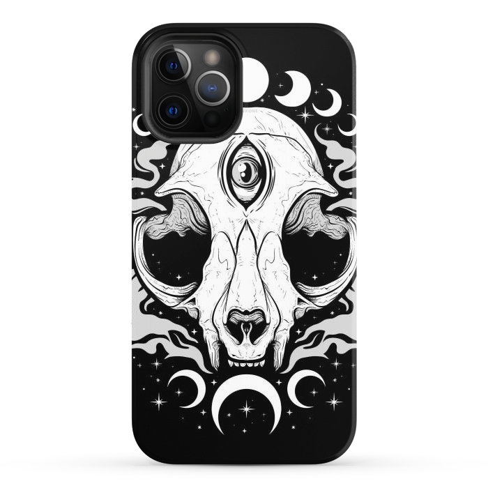 iPhone 12 Pro StrongFit Occult Moon Cat by LM2Kone