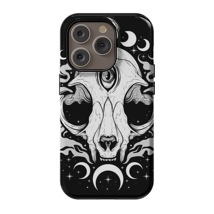 iPhone 14 Pro StrongFit Occult Moon Cat by LM2Kone