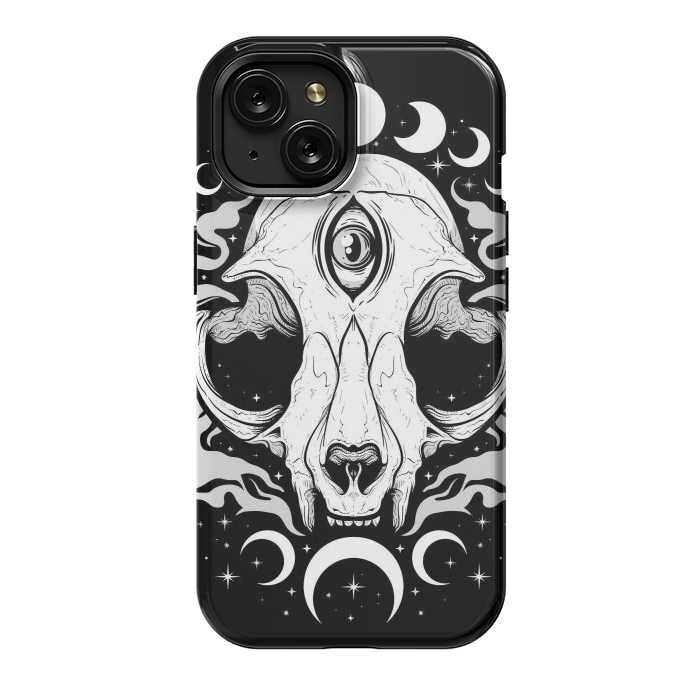 iPhone 15 StrongFit Occult Moon Cat by LM2Kone