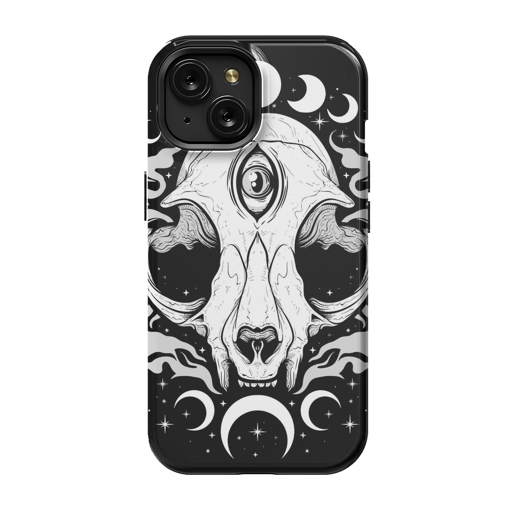 iPhone 15 StrongFit Occult Moon Cat by LM2Kone