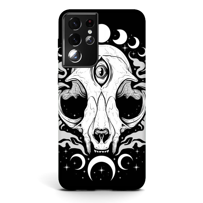 Galaxy S21 ultra StrongFit Occult Moon Cat by LM2Kone