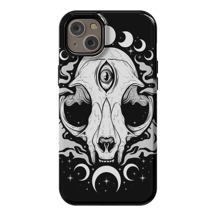 iPhone 14 Plus StrongFit Occult Moon Cat by LM2Kone