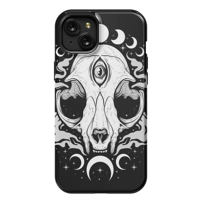 iPhone 15 Plus StrongFit Occult Moon Cat by LM2Kone