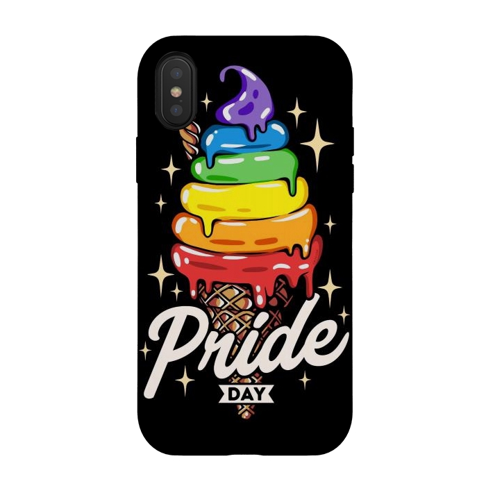 iPhone Xs / X StrongFit Rainbow Pride Ice Cream by LM2Kone