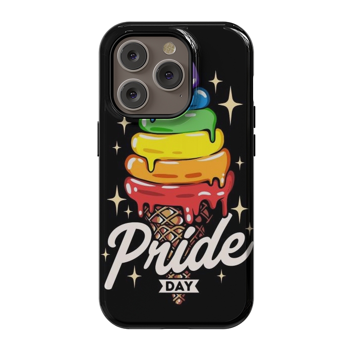 iPhone 14 Pro StrongFit Rainbow Pride Ice Cream by LM2Kone