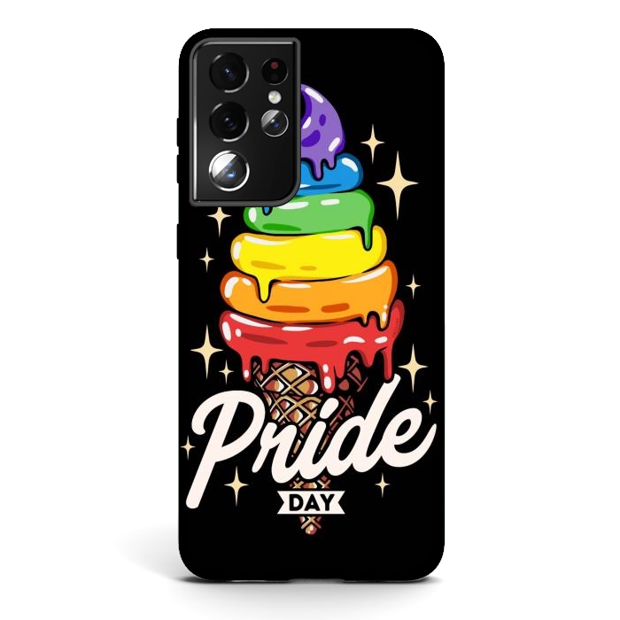 Galaxy S21 ultra StrongFit Rainbow Pride Ice Cream by LM2Kone