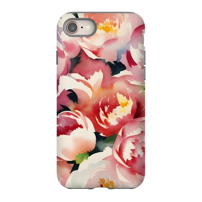 iPhone SE StrongFit Watercolour painted rose bouquet - pink peonies by Oana 