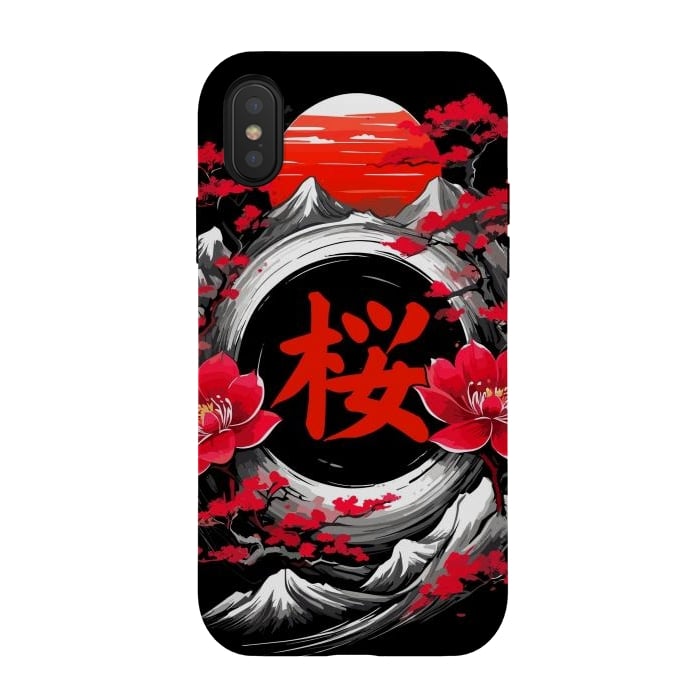 iPhone Xs / X StrongFit Cherry trees of Mount Fuji by LM2Kone