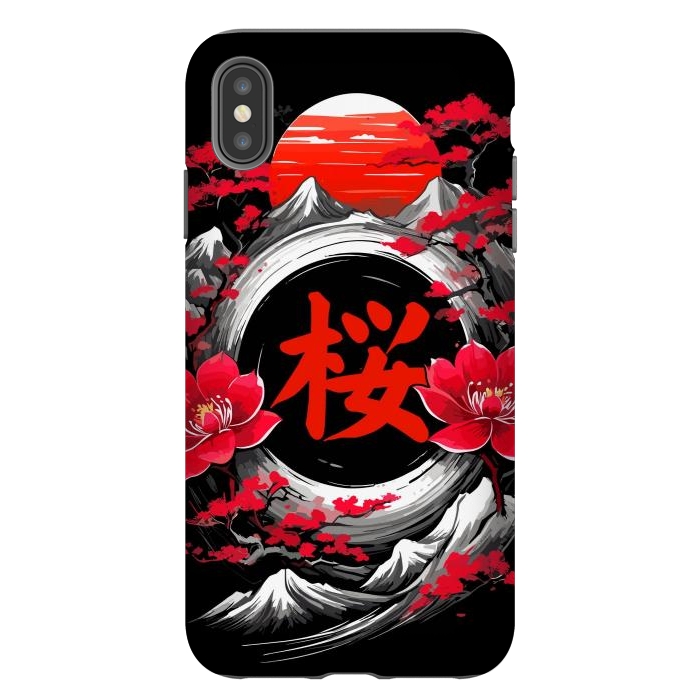 iPhone Xs Max StrongFit Cherry trees of Mount Fuji by LM2Kone