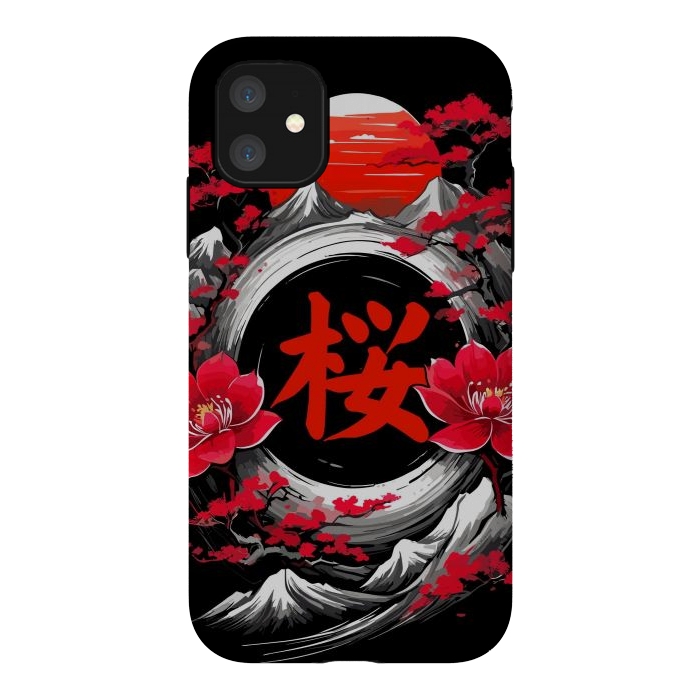 iPhone 11 StrongFit Cherry trees of Mount Fuji by LM2Kone
