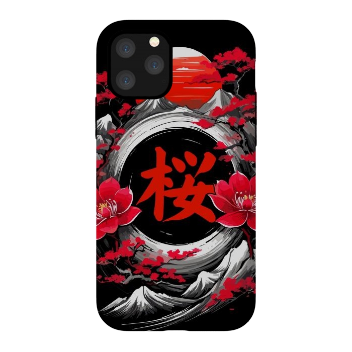 iPhone 11 Pro StrongFit Cherry trees of Mount Fuji by LM2Kone