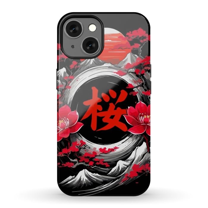 iPhone 13 StrongFit Cherry trees of Mount Fuji by LM2Kone