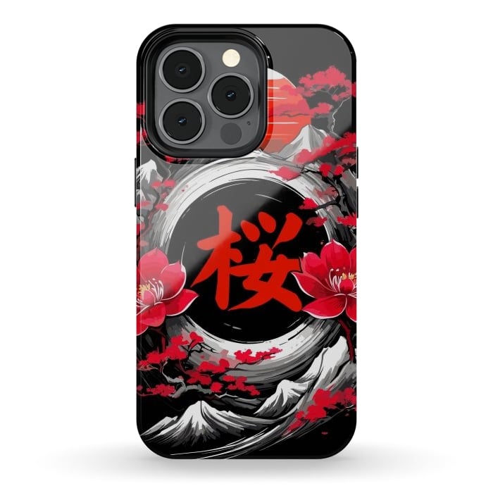 iPhone 13 pro StrongFit Cherry trees of Mount Fuji by LM2Kone