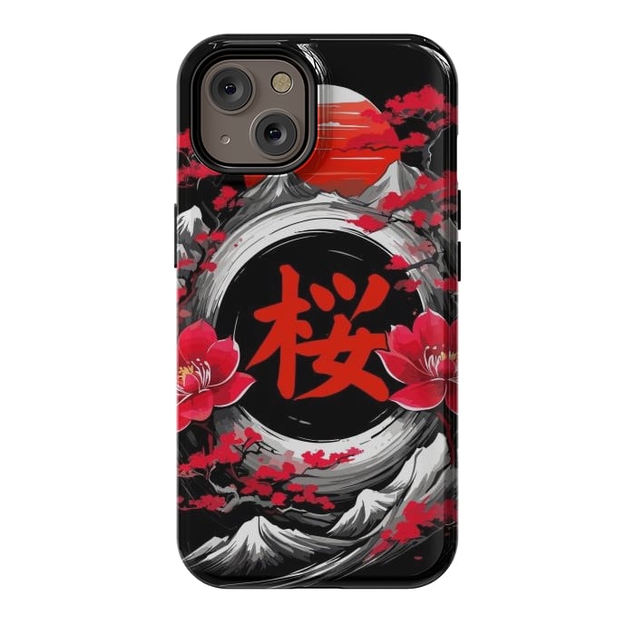 iPhone 14 StrongFit Cherry trees of Mount Fuji by LM2Kone