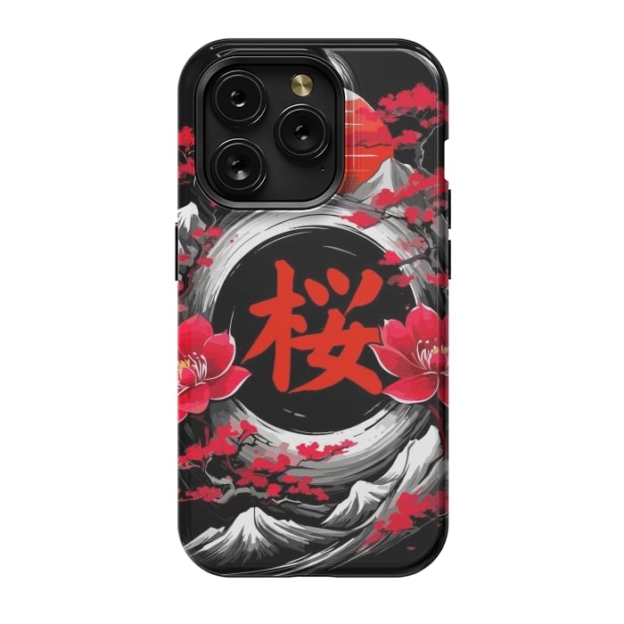 iPhone 15 Pro StrongFit Cherry trees of Mount Fuji by LM2Kone