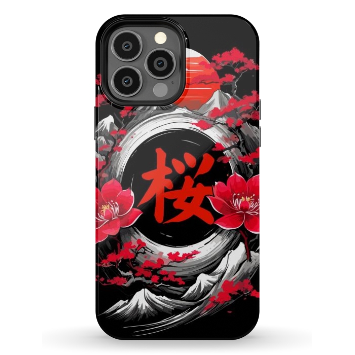 iPhone 13 Pro Max StrongFit Cherry trees of Mount Fuji by LM2Kone